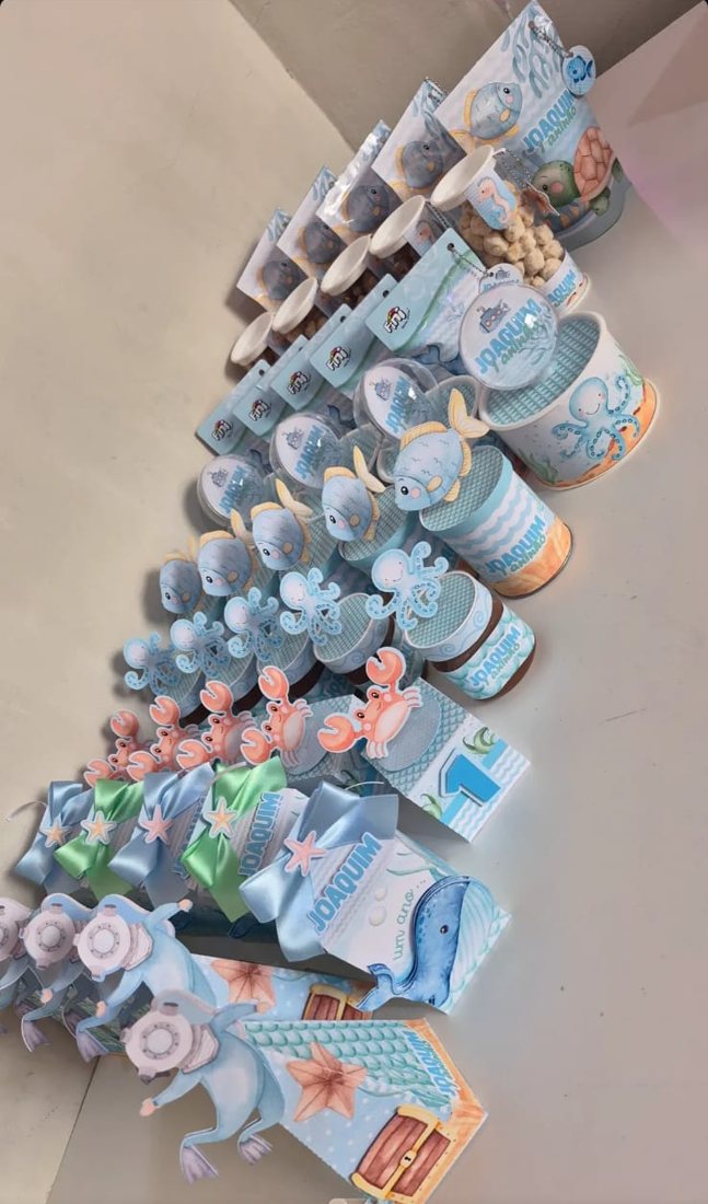 Kit personalizado tema fundo do mar